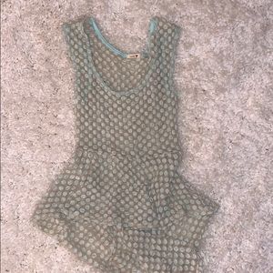 sheer spotted peplum top